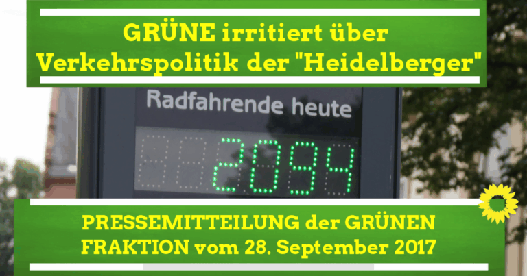 GRÜNE Fraktion irritiert von Verkehrspolitik der „Heidelberger“