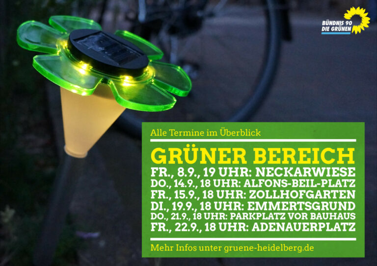 GRÜNER Bereich – alle Termine!
