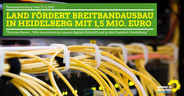 Land fördert Breitbandausbau in Heidelberg mit 1,5 Mio. Euro