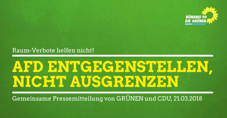 GRÜNE: Raum-Verbote helfen nicht – AfD entgegenstellen, nicht ausgrenzen!