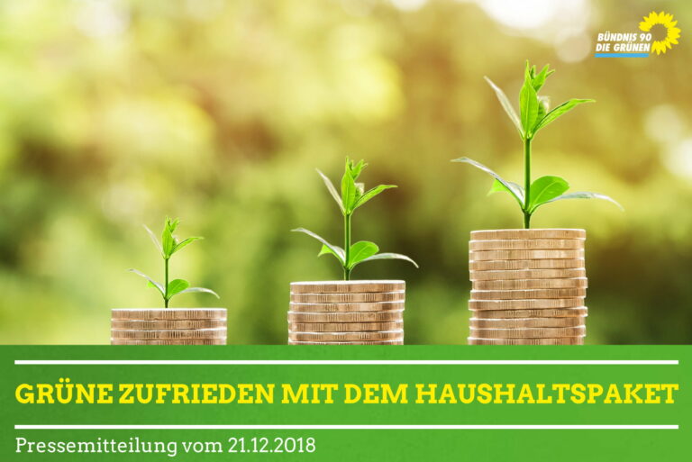 Grüne zufrieden mit dem Haushaltspaket