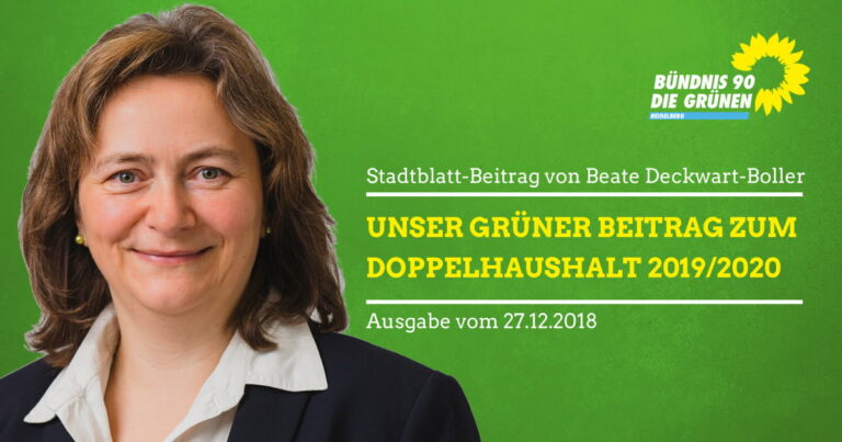 Unser Grüner Beitrag zum Haushalt 2019/2020