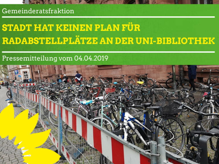 Grüne empört über Untätigkeit der Stadtverwaltung bei Radabstellplätzen an der Uni-Bibliothek