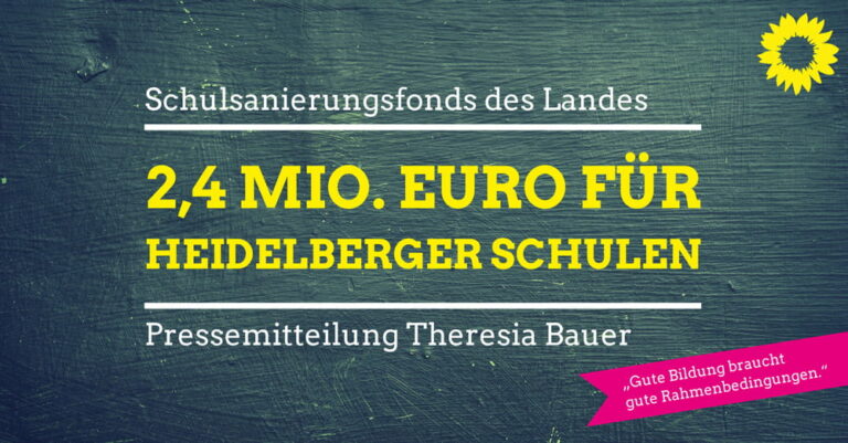 Heidelberger Schulen erhalten 2,4 Mio. Euro aus Schulsanierungsfonds des Landes