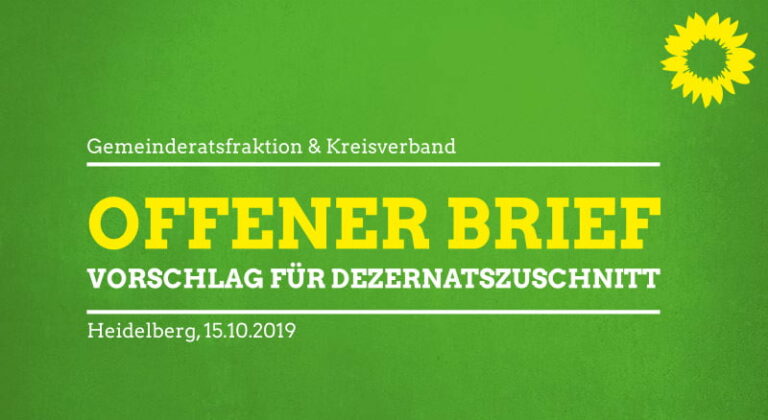 Offener Brief: Vorschlag für Dezernatszuschnitt