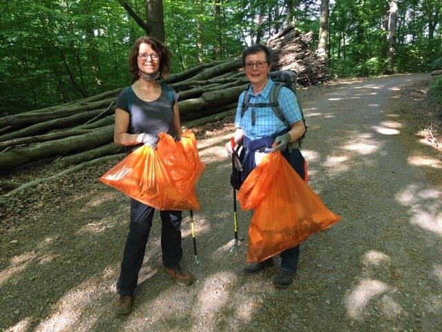Teams der Grünen sammeln Müll im Wald