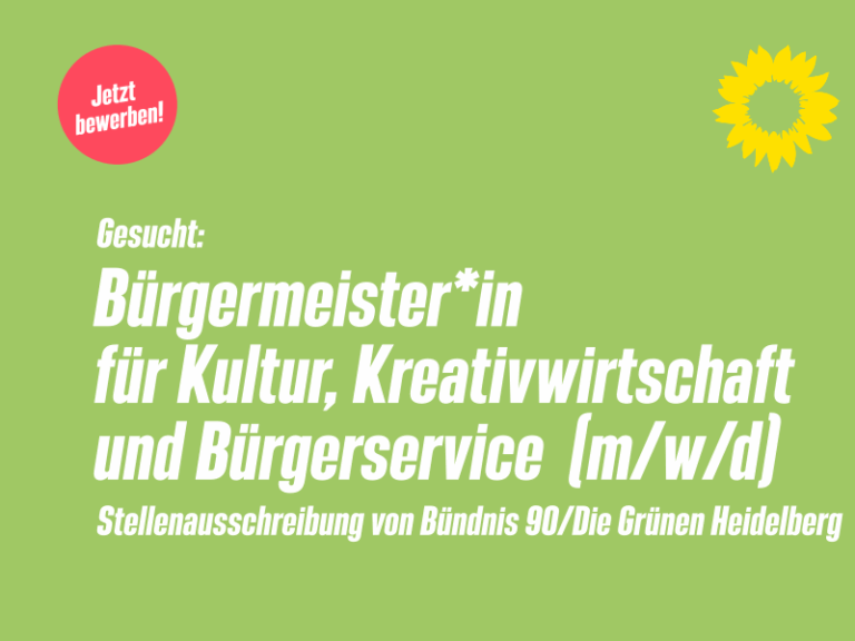 Stellenausschreibung: Bürgermeister*in für Kultur, Bürgerservice und Kreativwirtschaft